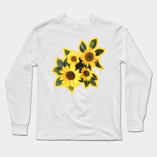 Sunflowers Painting Bouquet Vincent Van Gogh Long Sleeve T-Shirt